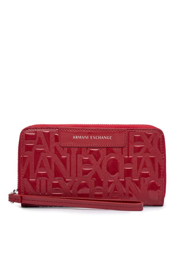 Armani Exchange Duży Portfel Damski XW001606 AF17290 U5081 Czerwony. Kolor: czerwony. Materiał: skóra