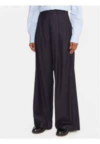 Weekend Max Mara Spodnie materiałowe Globale 2525136162 Granatowy Regular Fit. Kolor: niebieski. Materiał: wełna