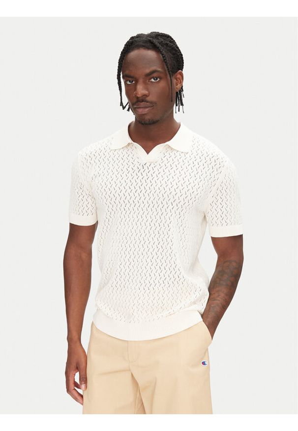 Selected Homme Sweter 16097572 Beżowy Regular Fit. Kolor: beżowy. Materiał: bawełna