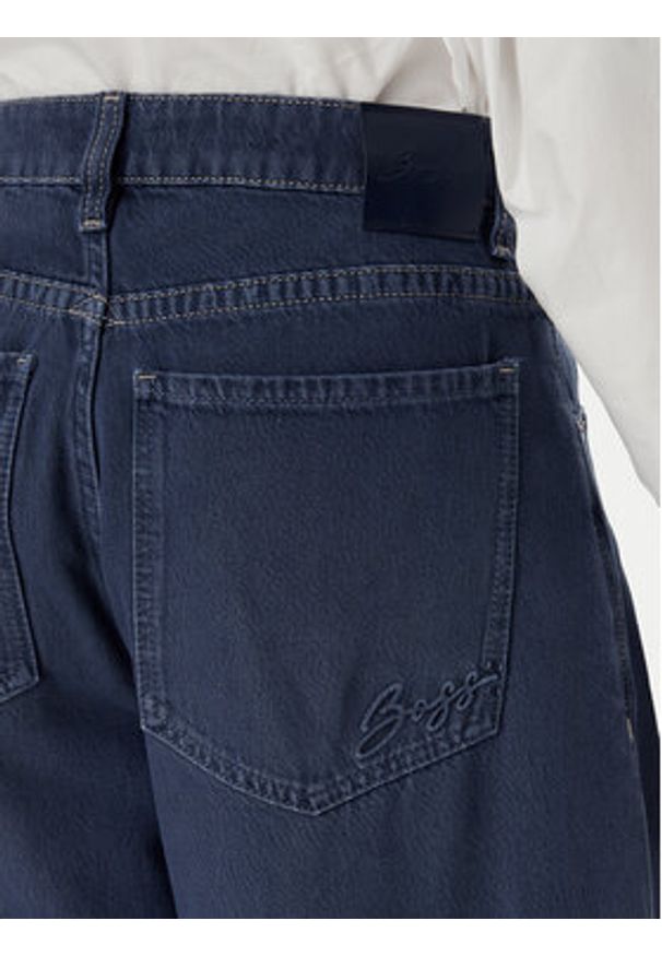 BOSS Jeansy Slouchy 50552533 Granatowy Wide Leg. Kolor: niebieski