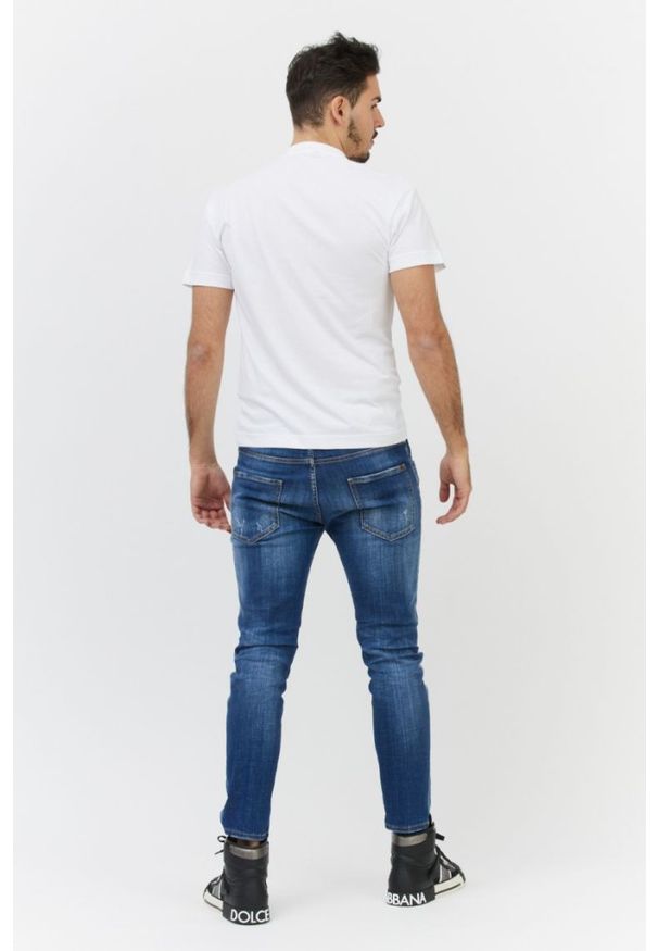 PALM ANGELS Biały t-shirt męski z logo. Kolor: biały. Materiał: prążkowany. Wzór: nadruk