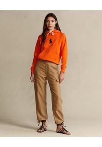 Ralph Lauren - RALPH LAUREN - Pomarańczowa bluza z kapturem Relaxed Fit. Typ kołnierza: kaptur. Kolor: pomarańczowy. Materiał: bawełna. Długość rękawa: długi rękaw. Długość: długie #5