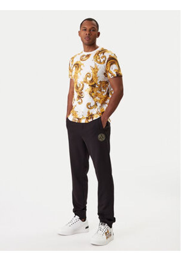 Versace Jeans Couture T-Shirt 80GAH6S0 JS543 Biały Regular Fit. Kolor: biały. Materiał: bawełna