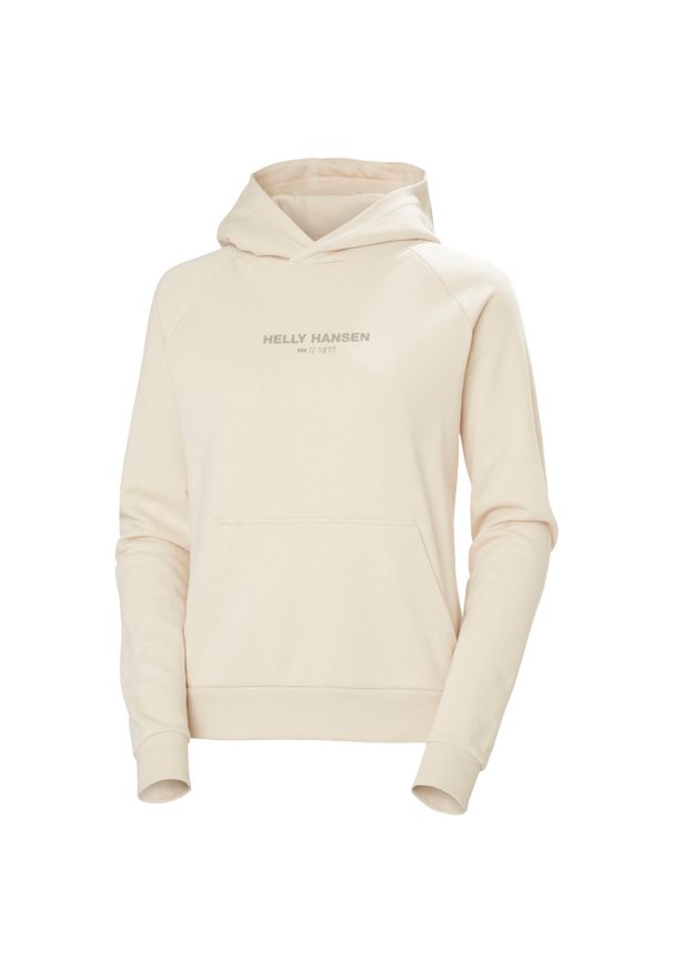 Bluza damska Helly Hansen Core. Kolor: beżowy, biały, wielokolorowy. Materiał: bawełna