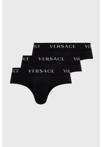 VERSACE - Versace slipy (3-pack) męskie kolor czarny. Kolor: czarny