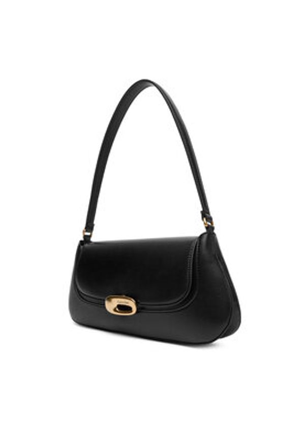 Calvin Klein Torebka Hardware Flap Shoulder Bag LV04F3146G Czarny. Kolor: czarny. Materiał: skórzane