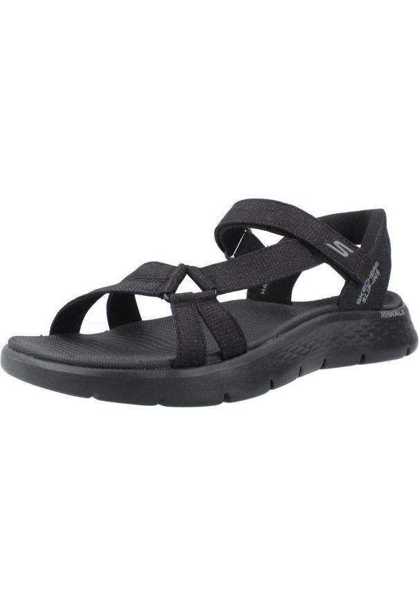 skechers - Sandały SKECHERS SLIP-INS GO WALK FLEX Czarny. Kolor: czarny. Materiał: tkanina