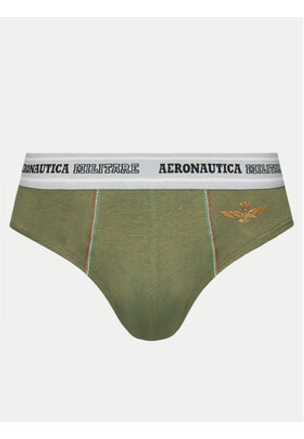 Aeronautica Militare Komplet 2 par slipów AM1USL002 Khaki. Kolor: brązowy. Materiał: bawełna