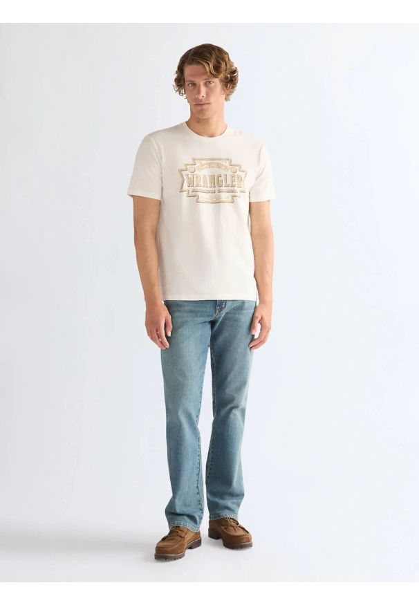 Wrangler - MESKA KOSZULKA WRANGLER AMERICANA TEE WORN WHITE 112378505
