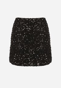 Born2be - Czarna Spódnica Ołówkowa Ozdobiona Cekinami Idinelle. Okazja: na randkę. Kolor: czarny. Wzór: aplikacja. Styl: elegancki #6