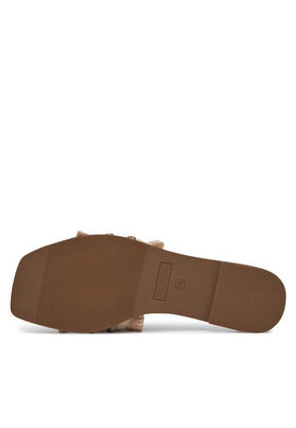 DeeZee Klapki E1004-130 Beżowy. Kolor: beżowy. Materiał: materiał
