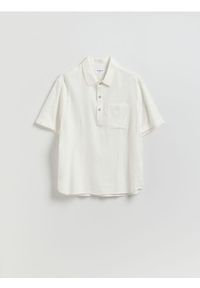 Reserved - Koszula z dodatkiem lnu - biały. Kolor: biały. Materiał: len #1