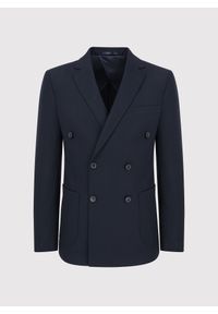 Pako Lorente - PAKO LORENTE – Granatowa dwurzędowa marynarka męska. Okazja: na co dzień. Kolor: niebieski, czarny. Materiał: poliester, wiskoza, elastan. Wzór: gładki. Styl: casual #4