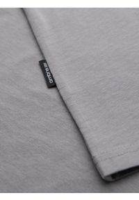 Ombre Clothing - Męski klasyczny bawełniany T-shirt BASIC - szary V3. Okazja: na co dzień. Kolor: szary. Materiał: bawełna. Styl: klasyczny #8