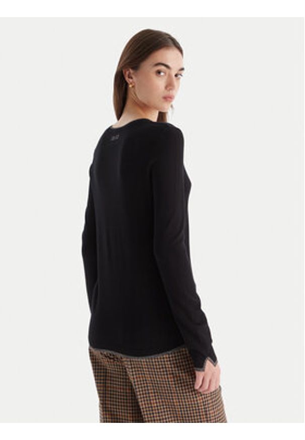 Liu Jo Sweter MF5226 MS49I Czarny Regular Fit. Kolor: czarny. Materiał: syntetyk