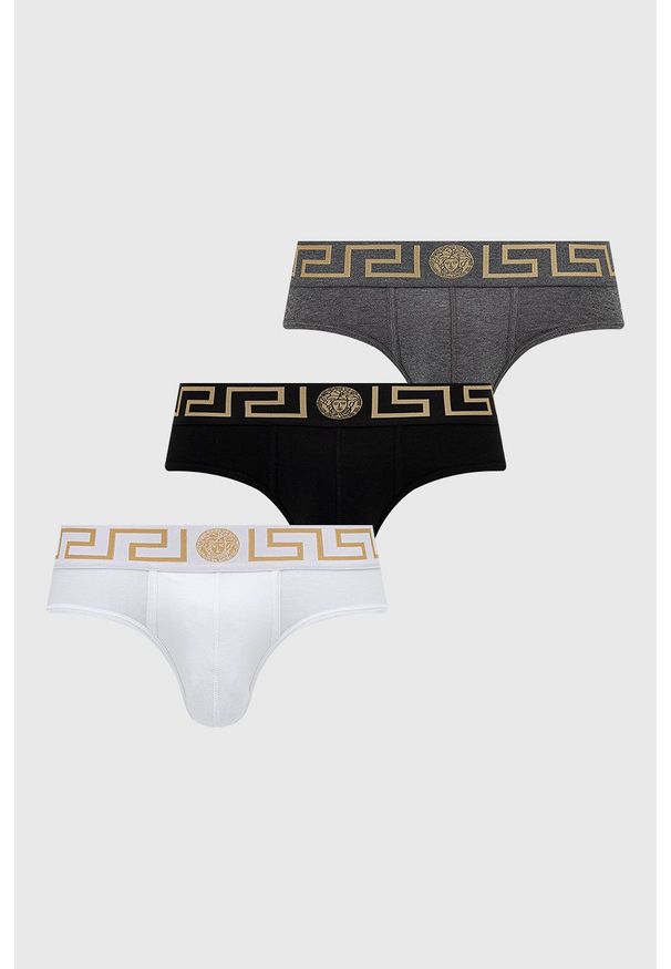 VERSACE - Versace slipy (3-pack) męskie. Kolor: czarny