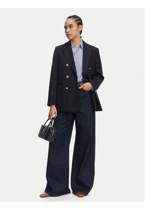 TOMMY HILFIGER - Tommy Hilfiger Marynarka WW0WW50784 Granatowy Relaxed Fit. Kolor: niebieski. Materiał: syntetyk