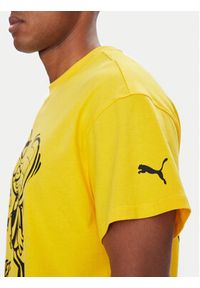Puma T-Shirt CWC Hoops x Man City 631696 Żółty Regular Fit. Kolor: żółty. Materiał: bawełna
