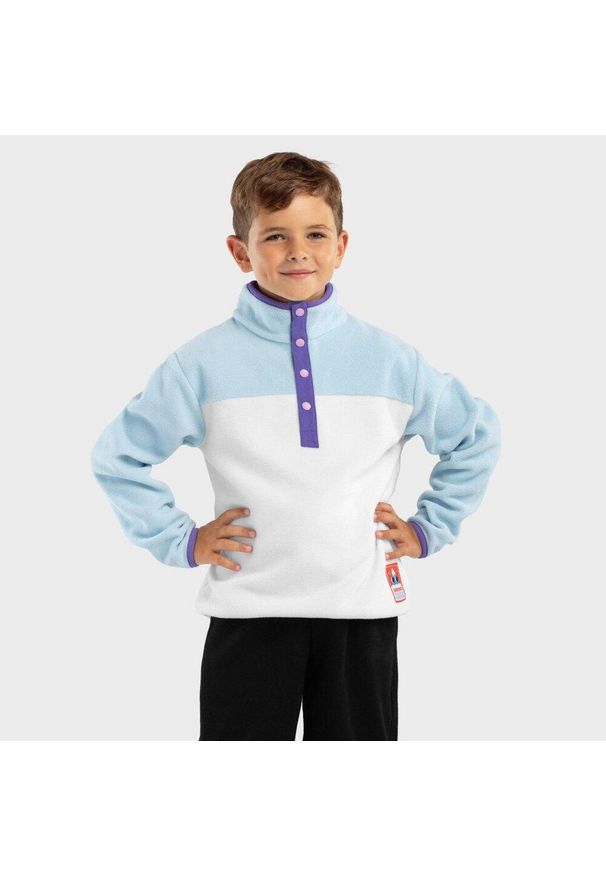 SIROKO - Bluza z grubego polaru snowboardowa dziecięca Charm. Kolor: niebieski, biały, wielokolorowy. Materiał: polar. Sezon: zima. Sport: snowboard
