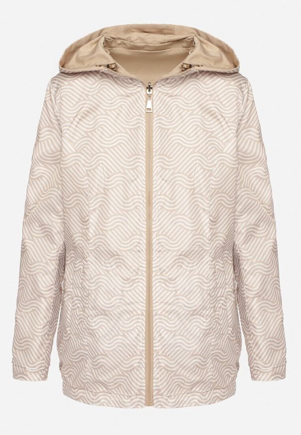 Born2be - Beżowa Kurtka Parka o Dwustronnym Fasonie z Odpinanym Kapturem Desanilia. Okazja: na co dzień, na spacer. Kolor: beżowy. Materiał: jeans. Styl: elegancki, casual