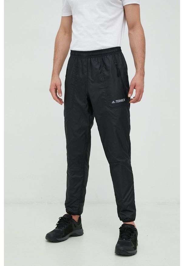 adidas TERREX spodnie outdoorowe Multi męskie kolor czarny proste. Kolor: czarny. Materiał: materiał