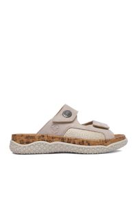 Rieker Klapki CEO-V0302-60 Beżowy. Kolor: beżowy. Materiał: zamsz, skóra #1