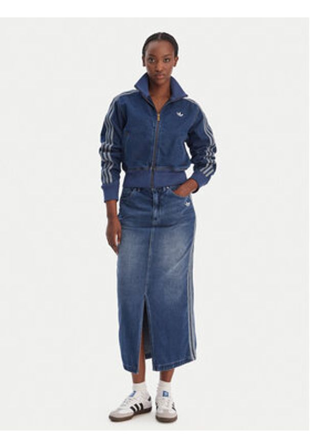 Adidas - adidas Kurtka jeansowa Firebird KD2913 Niebieski Regular Fit. Kolor: niebieski. Materiał: bawełna