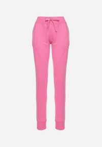 Born2be - Różowe Spodnie Dresowe z Gumką w pasie i Troczkiem Halemia. Okazja: na co dzień. Kolor: różowy. Materiał: dresówka. Długość: długie. Styl: casual, elegancki, sportowy #3
