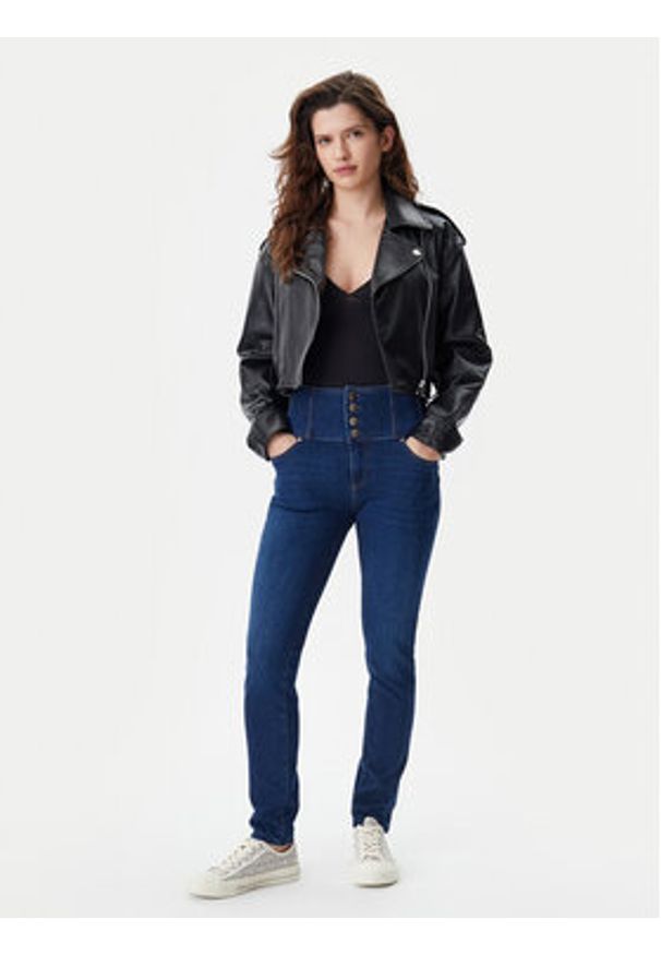 Guess Jeansy W5RA1F D5L91 Granatowy Straight Leg. Kolor: niebieski