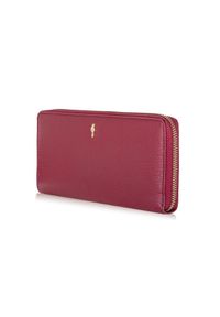 Ochnik - Różowy skórzany portfel damski na pasku. Kolor: różowy. Materiał: skóra #7