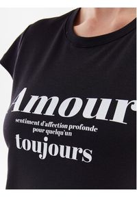 Zadig&Voltaire T-Shirt Skinny Amour Toujours JWTS01510 Czarny Regular Fit. Kolor: czarny. Materiał: bawełna