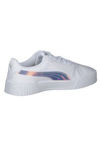 Puma - Młodzieżowe sneakersy Carina 2.0 Holo PUMA White Silver Gray. Okazja: na plażę. Kolor: szary, biały, wielokolorowy. Materiał: guma. Sezon: lato. Sport: turystyka piesza #1