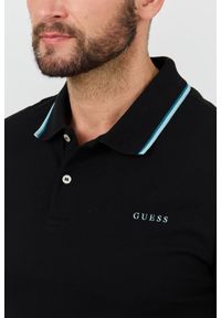 Guess - GUESS Czarne męskie polo Lyle, Rozmiar XXL. Typ kołnierza: polo. Kolor: czarny