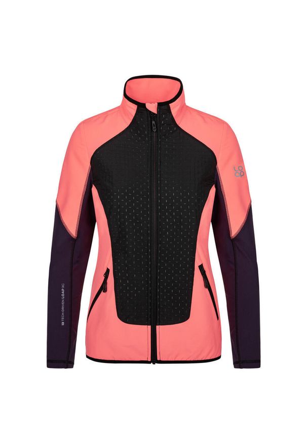 XERO SHOES - Damska kurtka softshell Loap Uxula pomarańczowa S. Kolor: pomarańczowy, czarny, wielokolorowy, zielony. Materiał: softshell. Sport: turystyka piesza