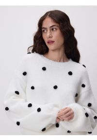 Reserved - Sweter w kropki - wielobarwny. Materiał: dzianina, wełna. Wzór: kropki #1