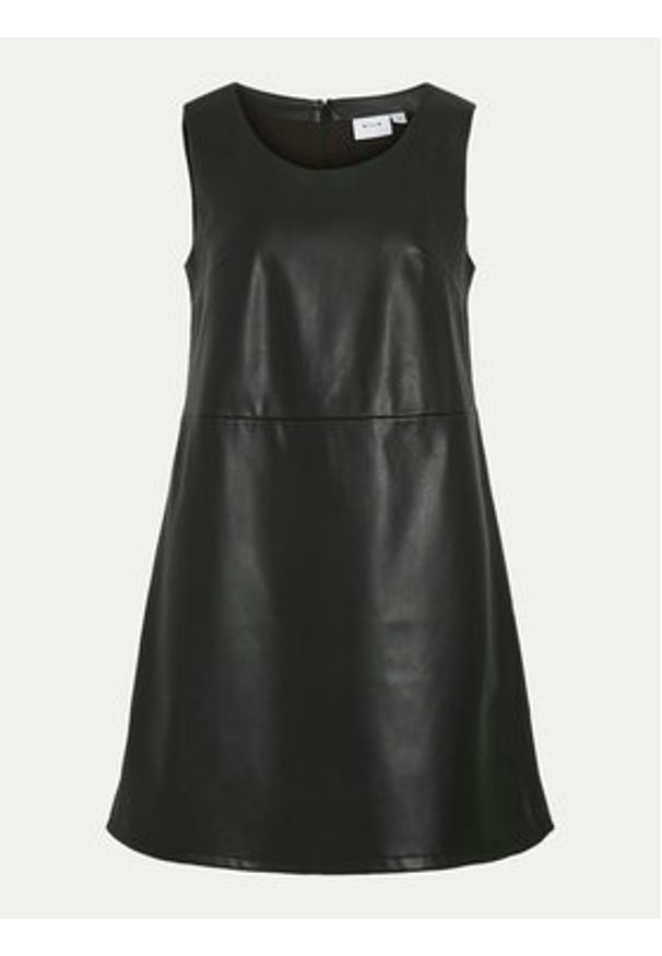 Vila Sukienka z imitacji skóry Dede 14099817 Czarny Slim Fit. Kolor: czarny. Materiał: skóra