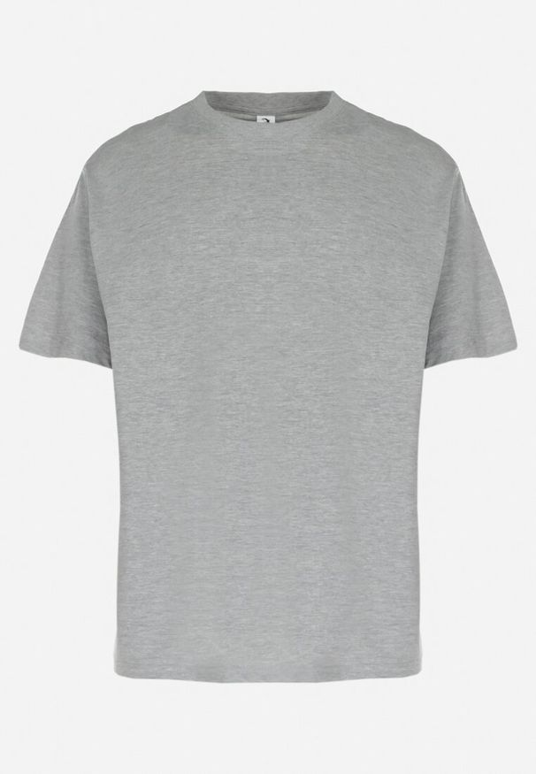 Born2be - Szary Bawełniany T-shirt z Krótkim Rękawem Lutokia. Okazja: na co dzień. Kolor: szary. Materiał: bawełna. Długość rękawa: krótki rękaw. Długość: krótkie. Wzór: aplikacja, gładki, jednolity. Styl: casual