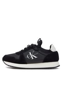 Calvin Klein Jeans Sneakersy Runner Sock Laceup Ny-Lth W YW0YW00840 Czarny. Kolor: czarny. Materiał: zamsz, skóra