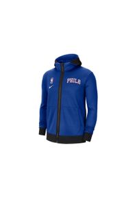 Nike - Bluza męska nike nba philadelphia 76ers showtime therma flex hoodie rush blue. Kolor: niebieski. Sport: bieganie