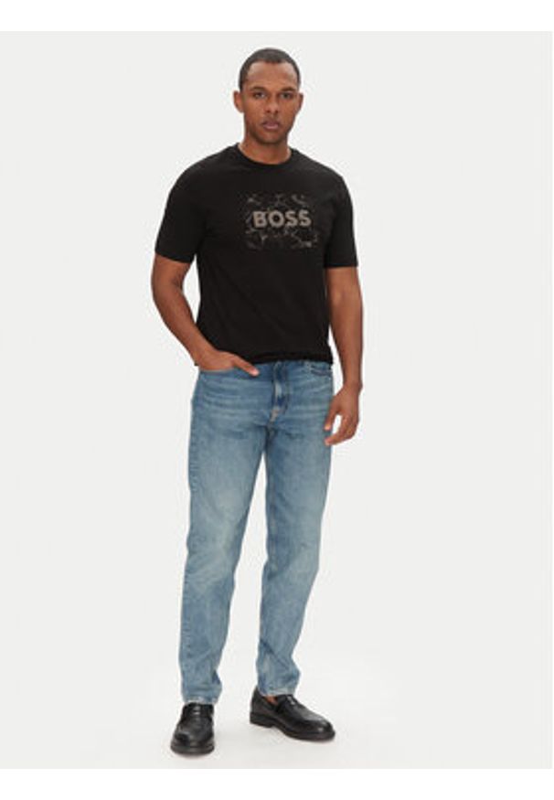 BOSS T-Shirt Te_Logospace 50539186 Czarny Regular Fit. Kolor: czarny. Materiał: bawełna