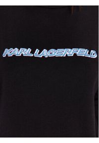 Karl Lagerfeld - KARL LAGERFELD Bluza Future Logo 225W1804 Czarny Regular Fit. Typ kołnierza: dekolt w karo. Kolor: czarny. Materiał: bawełna