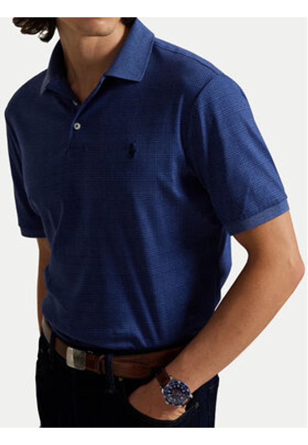 Polo Ralph Lauren Polo 710P07351002 Granatowy Slim Fit. Typ kołnierza: polo. Kolor: niebieski. Materiał: bawełna