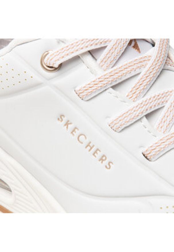 skechers - Skechers Sneakersy Uno Shimmer Away 155196/WHT Biały. Kolor: biały. Materiał: skóra