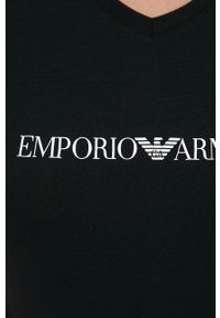 Emporio Armani Underwear t-shirt damski kolor czarny. Kolor: czarny. Materiał: bawełna. Długość rękawa: krótki rękaw. Długość: krótkie. Wzór: nadruk #2
