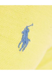 Ralph Lauren - RALPH LAUREN - Żółta koszulka polo Custom Slim Fit. Typ kołnierza: polo. Kolor: żółty. Materiał: bawełna, prążkowany. Wzór: haft
