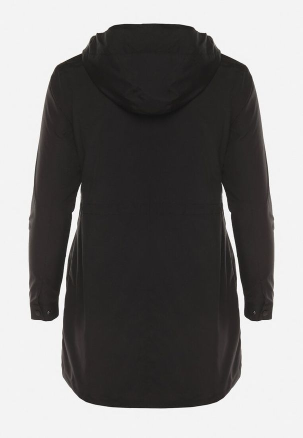 Born2be - Czarna Kurtka Parka z Odpinanym Kapturem Delavin. Okazja: na co dzień. Kolekcja: plus size. Kolor: czarny. Materiał: jeans. Styl: klasyczny, casual, elegancki