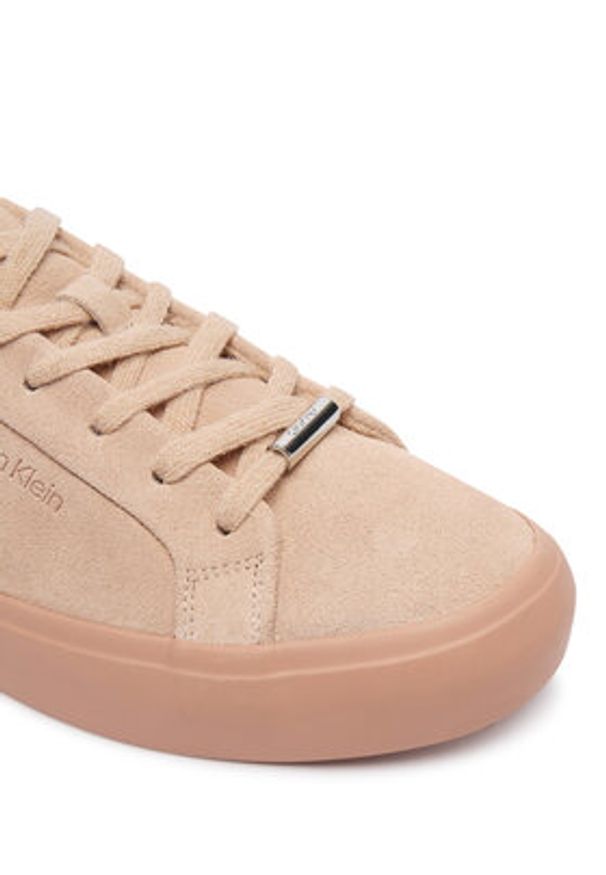 Calvin Klein Sneakersy Lace-Up Sneaker Suede/Wl Ck HW0HW02679 Różowy. Kolor: różowy. Materiał: zamsz, skóra