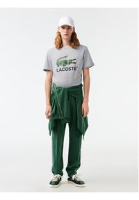 Lacoste T-Shirt TH1285 Szary Regular Fit. Kolor: szary. Materiał: bawełna #4