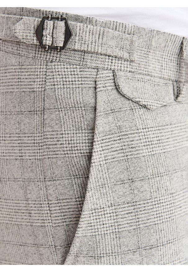 Pako Lorente - PAKO LORENTE – Szary garnitur męski w kratkę. Kolor: szary. Materiał: wiskoza, poliester, elastan. Wzór: kratka