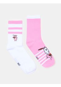 Sinsay - Skarpetki z nadrukiem Courage the Cowardly Dog 2 pack - wielobarwny. Wzór: nadruk #1